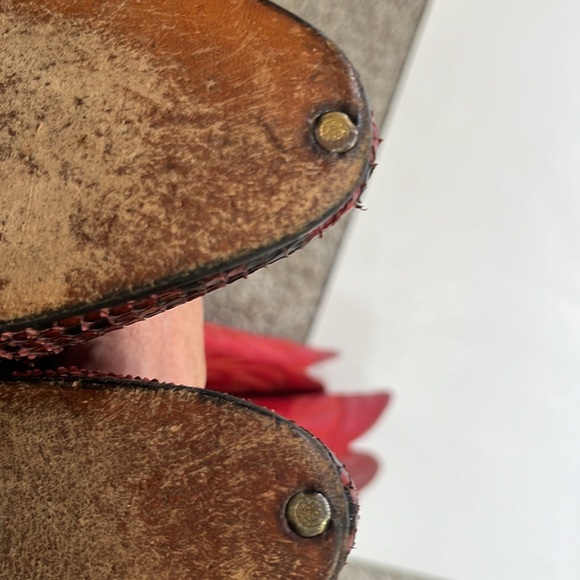 Vintage Olathe Handmade Boots Size 5 B GORGEOUS Red Snakeskin - Picture 14 of 16